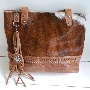 Delila Cow Woman's Leather Handbag Western Southwestern Cowboy
